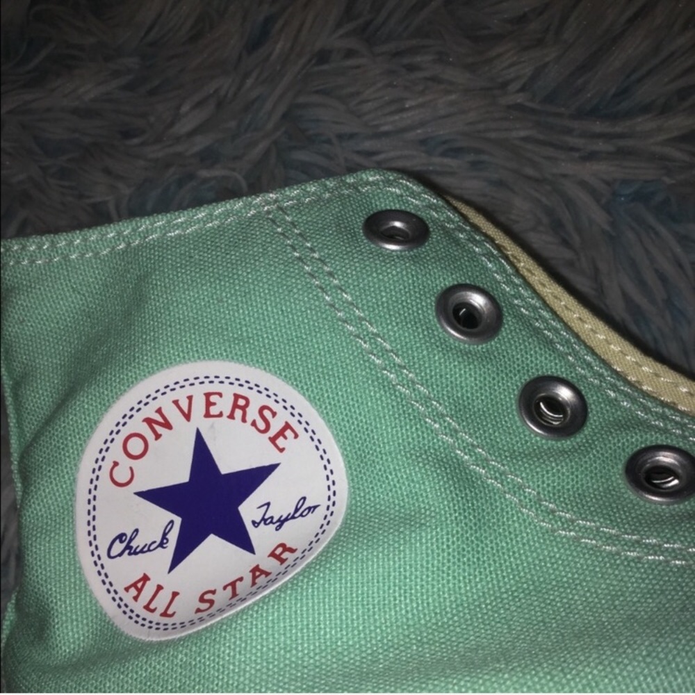 Mint Converse High Top Shoes